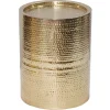 Outlet Hammered Gold Drum Accent Table, Large Exquisite Gifts Accent Tables