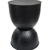 Discount Hammered Metal Accent Table, Black Low Price Accent Tables