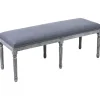 Sale Heritage Dark Grey Linen Bench Low Price Benches