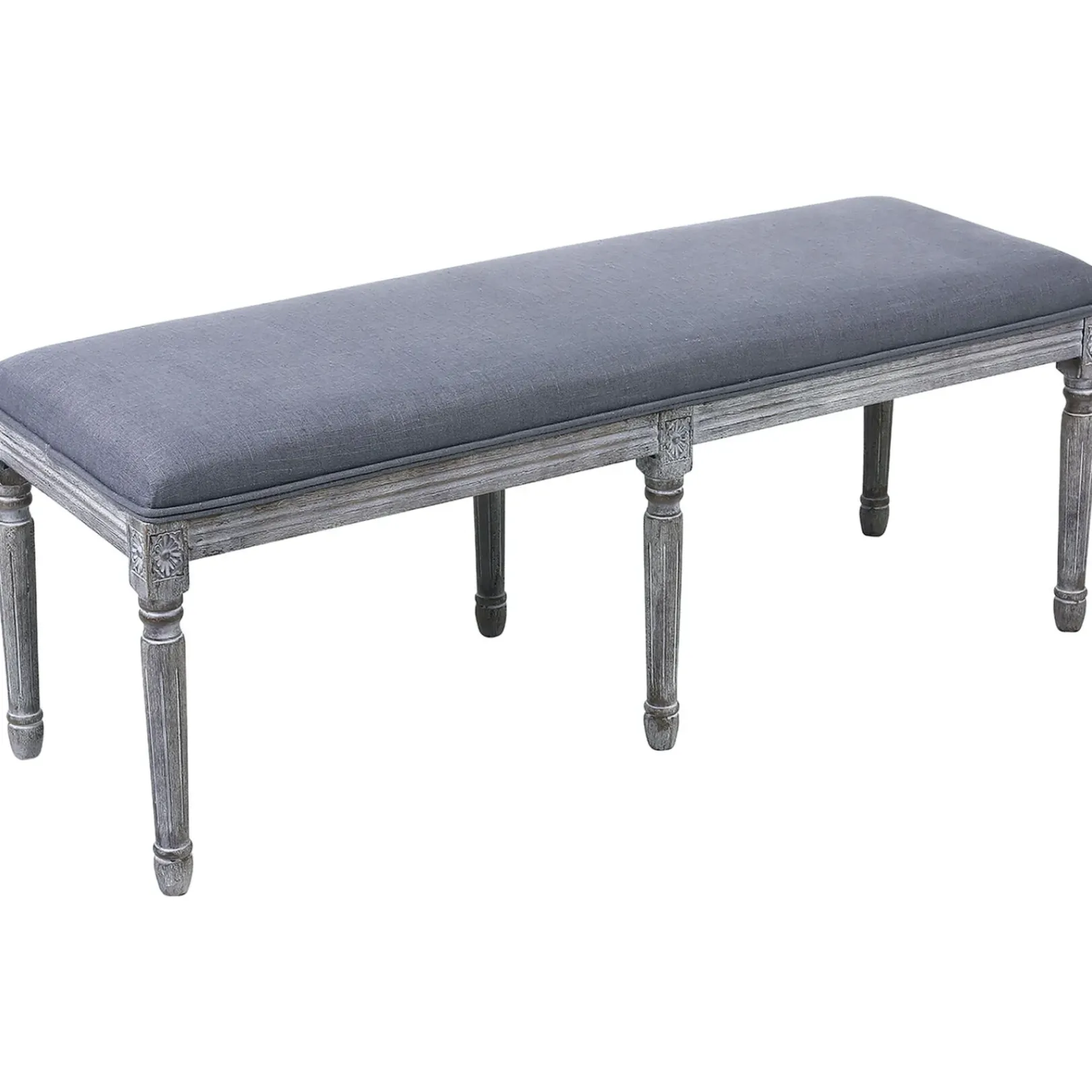 Sale Heritage Dark Grey Linen Bench Low Price Benches