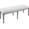 Hot Heritage Light Grey Linen Bench Cheaper Benches