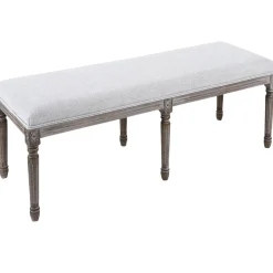 Hot Heritage Light Grey Linen Bench Cheaper Benches