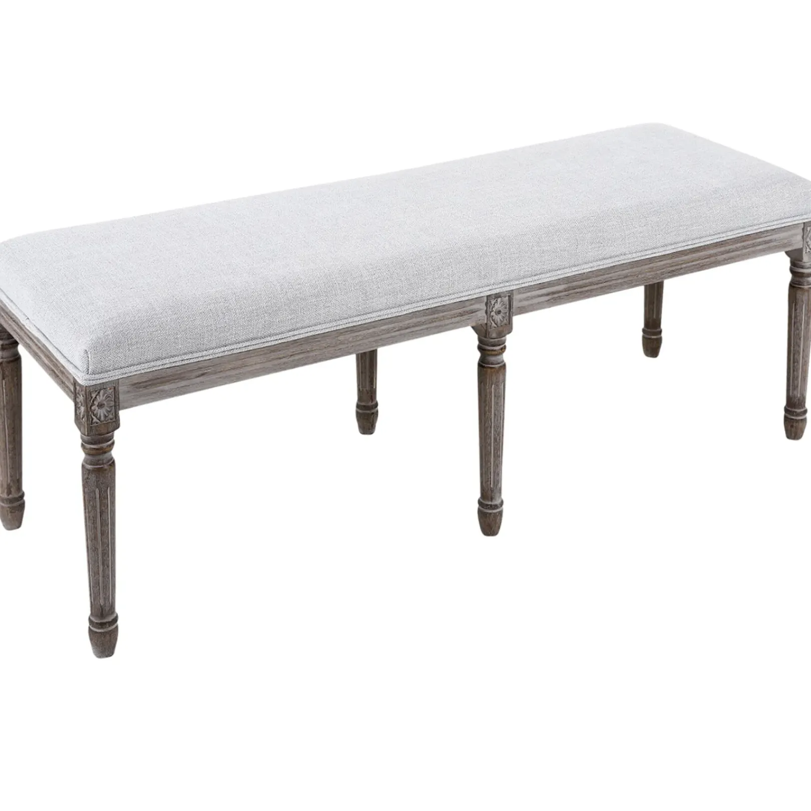 Hot Heritage Light Grey Linen Bench Cheaper Benches