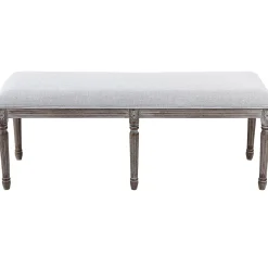 Hot Heritage Light Grey Linen Bench Cheaper Benches