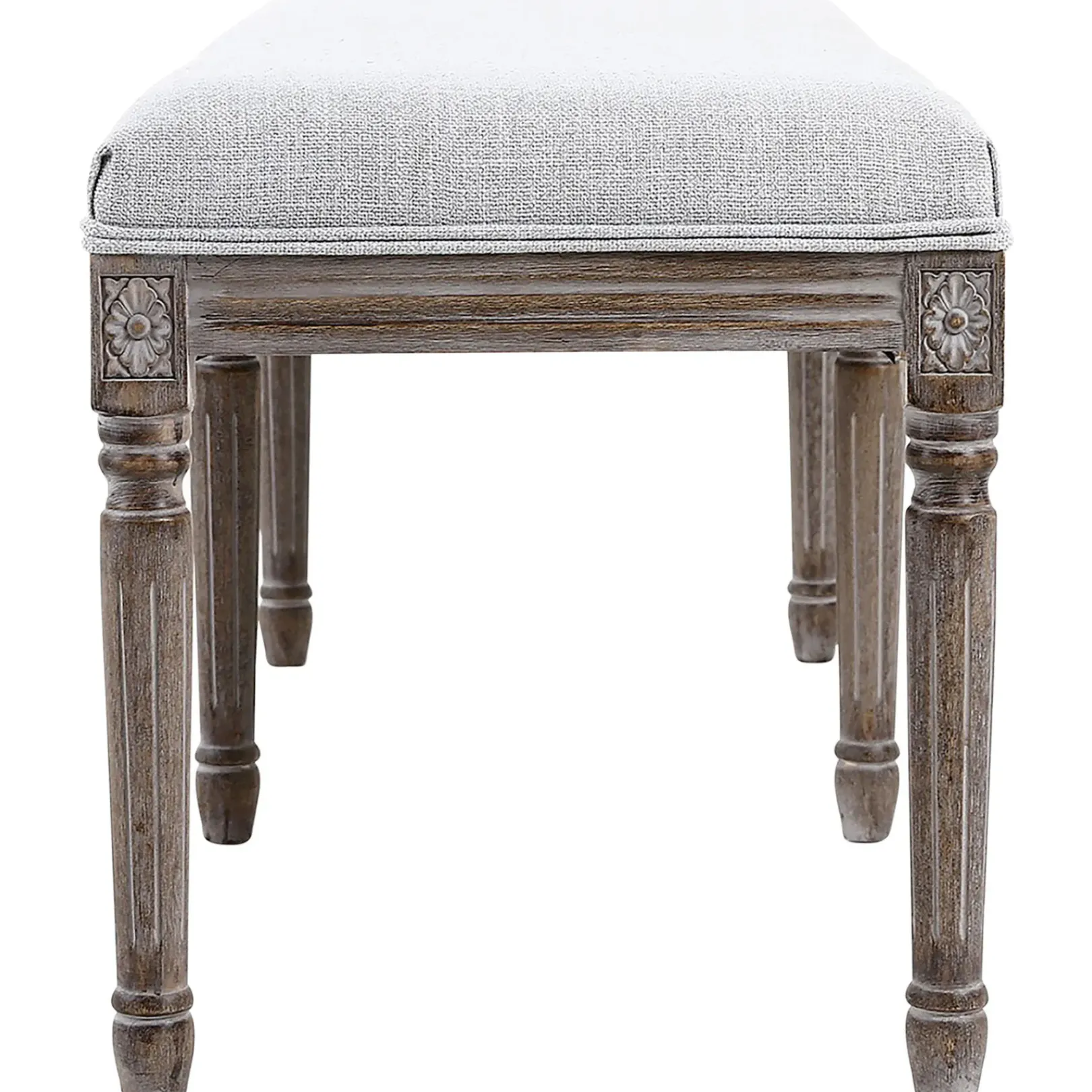 Hot Heritage Light Grey Linen Bench Cheaper Benches