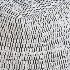Hot Honeybloom Black & Cream Pouf Discount Online Ottomans & Poufs
