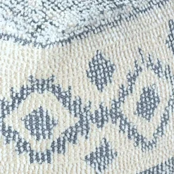 Outlet Honeybloom Blue & Cream Pouf Low Price Ottomans & Poufs