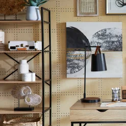 Clearance Honeybloom Burnaby 4-Tier Wood & Metal Shelf Opening Sales Office