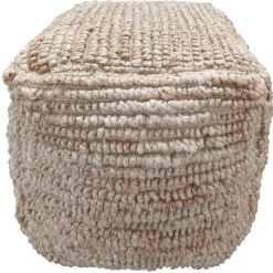 Sale Honeybloom Caleb Jute Square Pouf Opening Sales Ottomans & Poufs