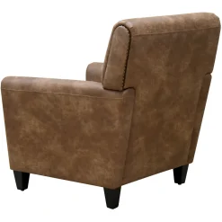 Online Honeybloom Dylan Brown Faux Leather Arm Chair Flash Sale Accent Chairs