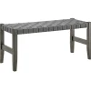 Best Honeybloom Faux Leather Dark Grey Strap Bench Clearance Benches