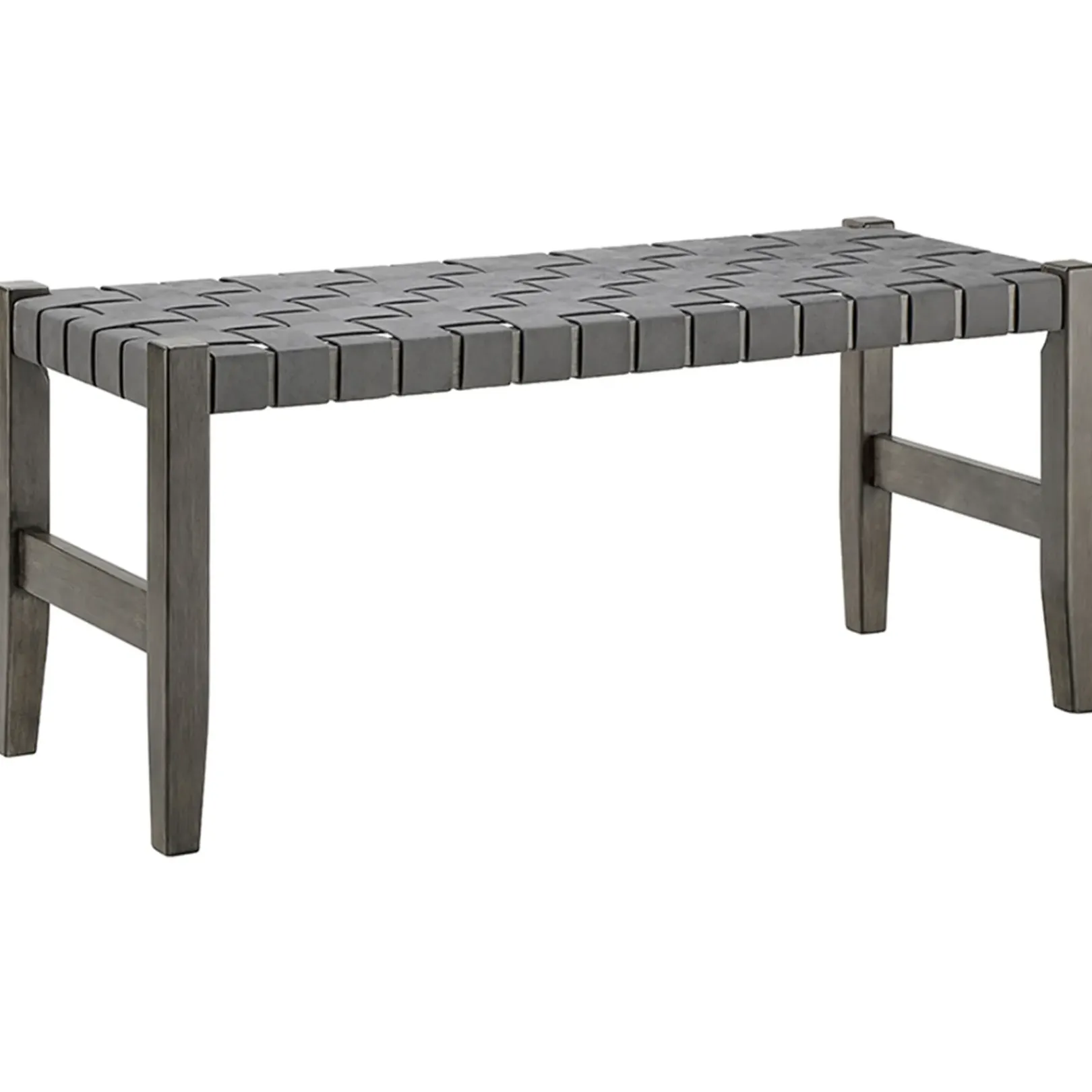 Best Honeybloom Faux Leather Dark Grey Strap Bench Clearance Benches