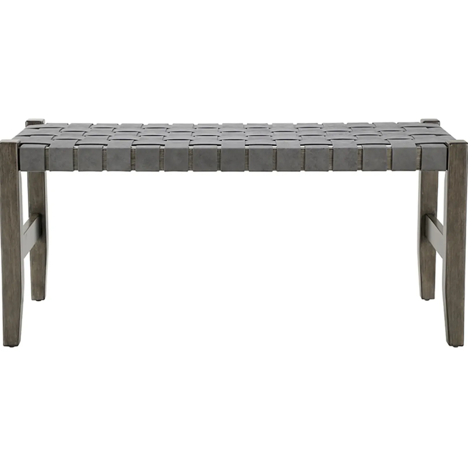 Best Honeybloom Faux Leather Dark Grey Strap Bench Clearance Benches