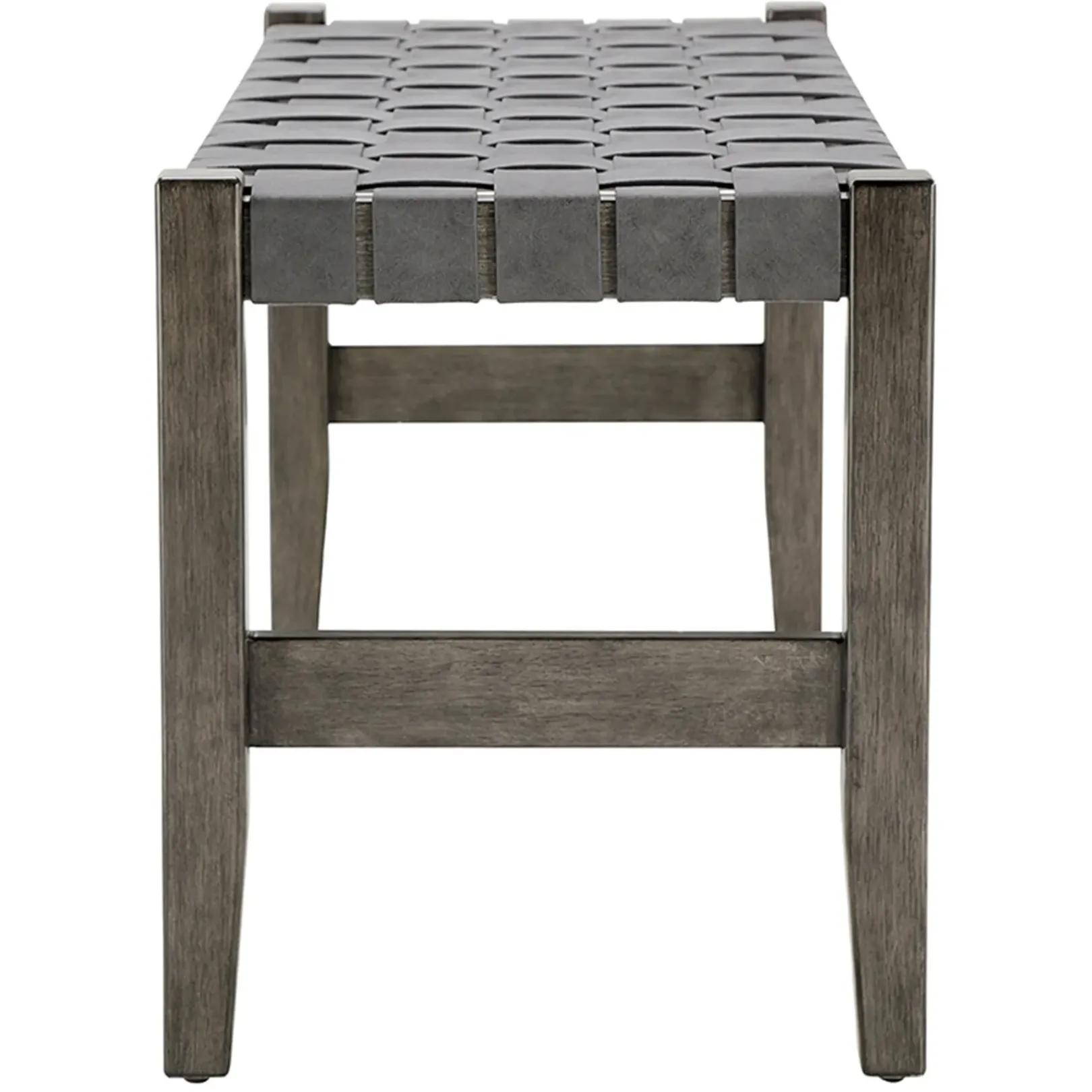 Best Honeybloom Faux Leather Dark Grey Strap Bench Clearance Benches