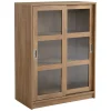 Discount Honeybloom Fullerton 3-Shelf Sliding Door Cabinet Outlet Cabinets & Chests
