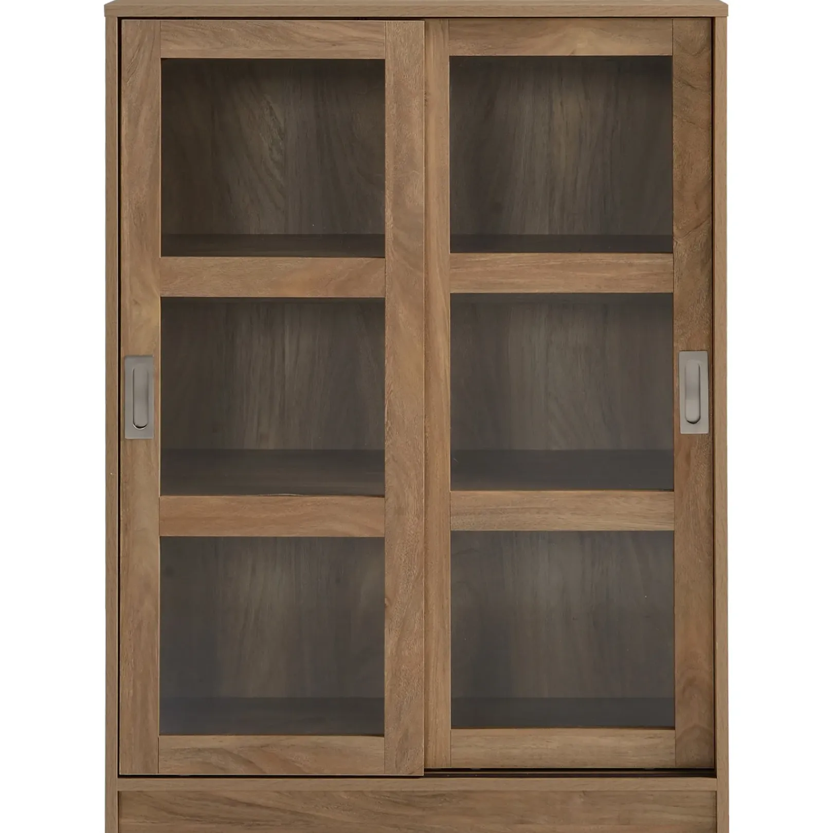 Discount Honeybloom Fullerton 3-Shelf Sliding Door Cabinet Outlet Cabinets & Chests