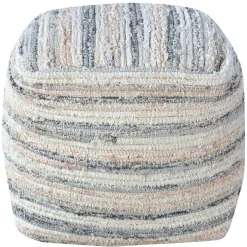 Honeybloom Grey & Cream Pouf Opening Sales Ottomans & Poufs
