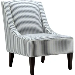 Discount Honeybloom Kayson Blue Striped Accent Chair Promotion Accent Chairs