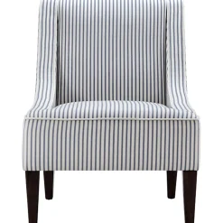 Discount Honeybloom Kayson Blue Striped Accent Chair Promotion Accent Chairs