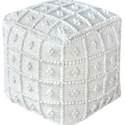 Hot Honeybloom Knots Cream Pouf Exquisite Gifts Ottomans & Poufs