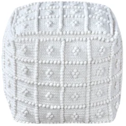 Hot Honeybloom Knots Cream Pouf Exquisite Gifts Ottomans & Poufs
