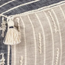 Discount Honeybloom Nora Blue Woven Embroidered Pouf, 18 Promotion Ottomans & Poufs