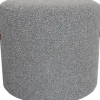 Online Honeybloom Rica Textured Pouf With Faux Leather Handles, Grey Less Expensive Ottomans & Poufs