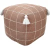 Honeybloom Shiva Brown Woven Pouf Flash Sale Ottomans & Poufs
