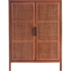 Outlet Honeybloom Wood Rattan Door Cabinet Premium Cabinets & Chests
