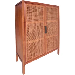 Outlet Honeybloom Wood Rattan Door Cabinet Premium Cabinets & Chests