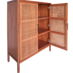 Outlet Honeybloom Wood Rattan Door Cabinet Premium Cabinets & Chests