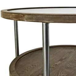 Discount Hudson Glass-Top Round Coffee Table Cheaper Coffee & End Tables