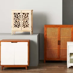 47In. Rattan 2 Door Wood Cabinet Promotion Cabinets & Chests