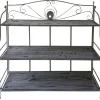 New 40In. Rustic Metal Rack With Folding Wood Top Shelves Outlet Baker'S Racks & Bar Carts