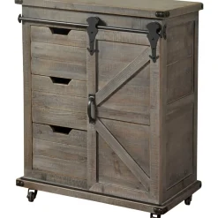 Best Jacob 3-Drawer Sliding Barn Door Cabinet Flash Sale Cabinets & Chests