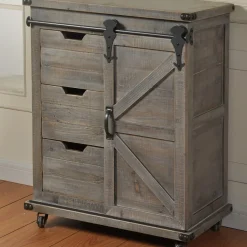 Best Jacob 3-Drawer Sliding Barn Door Cabinet Flash Sale Cabinets & Chests