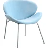 Jagger Accent Chair With Silver Metal Legs, Blue Outlet Accent Chairs