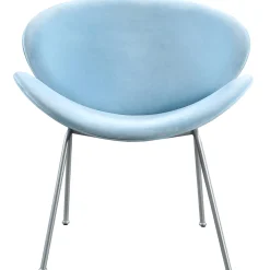 Jagger Accent Chair With Silver Metal Legs, Blue Outlet Accent Chairs