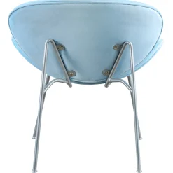 Jagger Accent Chair With Silver Metal Legs, Blue Outlet Accent Chairs