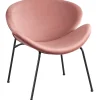 Jagger Chair With Black Metal Legs, Rose Opening Sales Accent Chairs