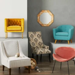 Jagger Chair With Black Metal Legs, Rose Opening Sales Accent Chairs