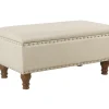 Clearance Jasmine Linen Storage Ottoman, Natural Less Expensive Stools & Benches