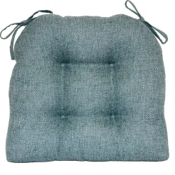 Jasper Textured Chair Pad/4 Tacks/Ties Blue Opening Sales Dining Chair Cushions & Pads
