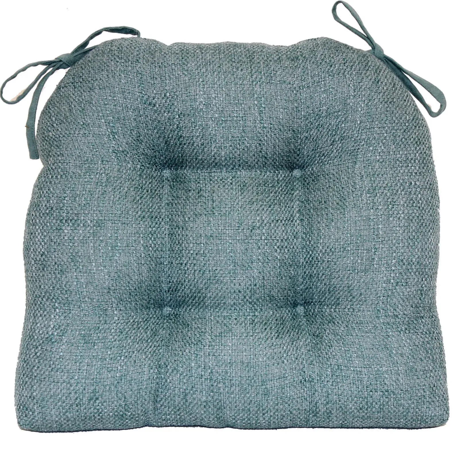 Jasper Textured Chair Pad/4 Tacks/Ties Blue Opening Sales Dining Chair Cushions & Pads