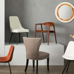 Online Jhene Ii Grey Studded Back Dining Chair Low Price Dining Chairs & Benches