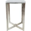 Outlet Judd Silver Accent Table With Marble Top Premium Accent Tables