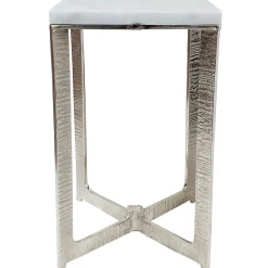Outlet Judd Silver Accent Table With Marble Top Premium Accent Tables