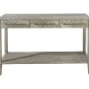 Kate 3-Drawer Parquet Wood Console Table, 48 Discount Accent Tables