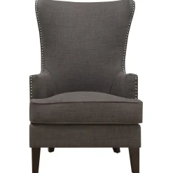 Outlet Kori Charcoal Grey High Back Accent Chair With Nailhead Trim Good Quality Accent Chairs