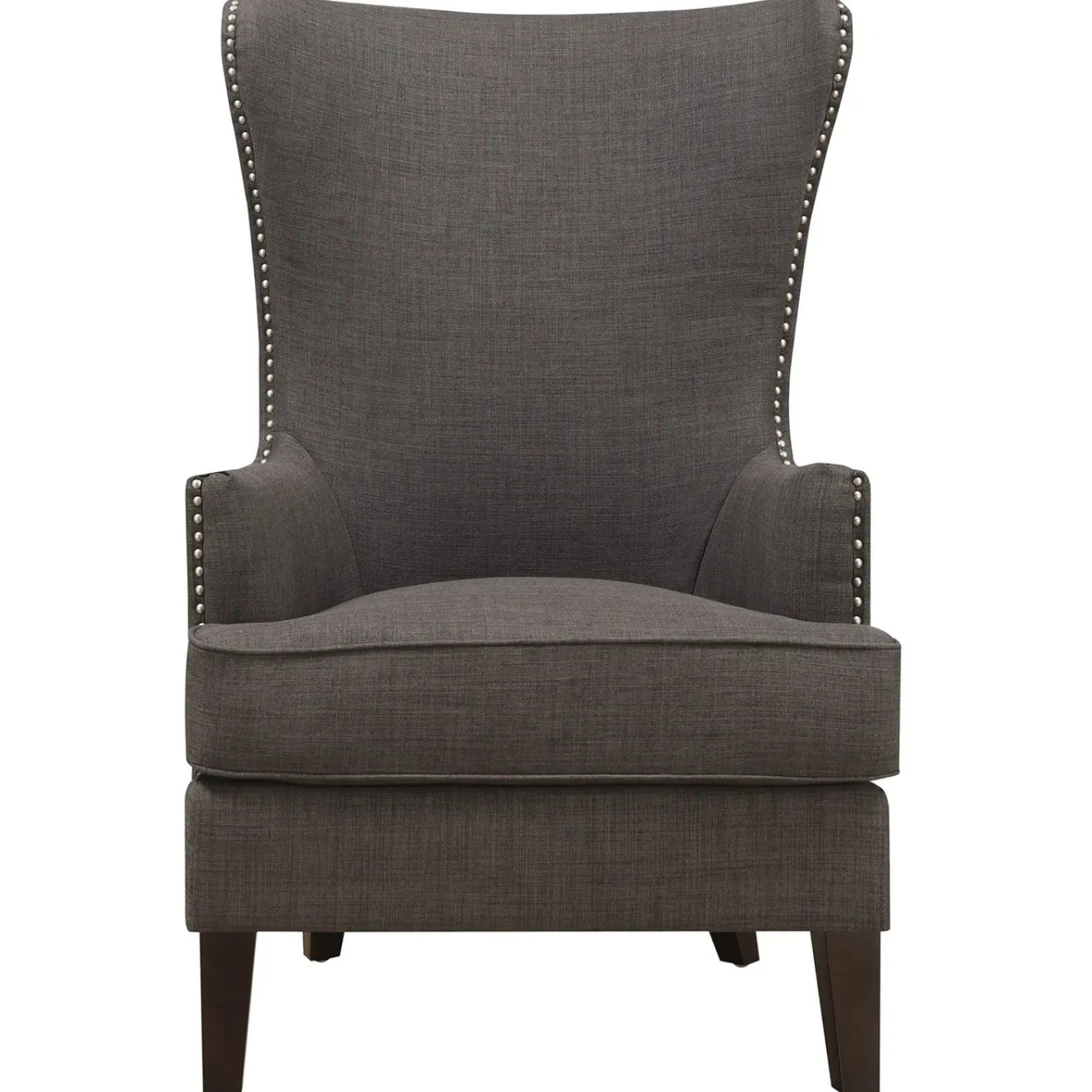 Outlet Kori Charcoal Grey High Back Accent Chair With Nailhead Trim Good Quality Accent Chairs